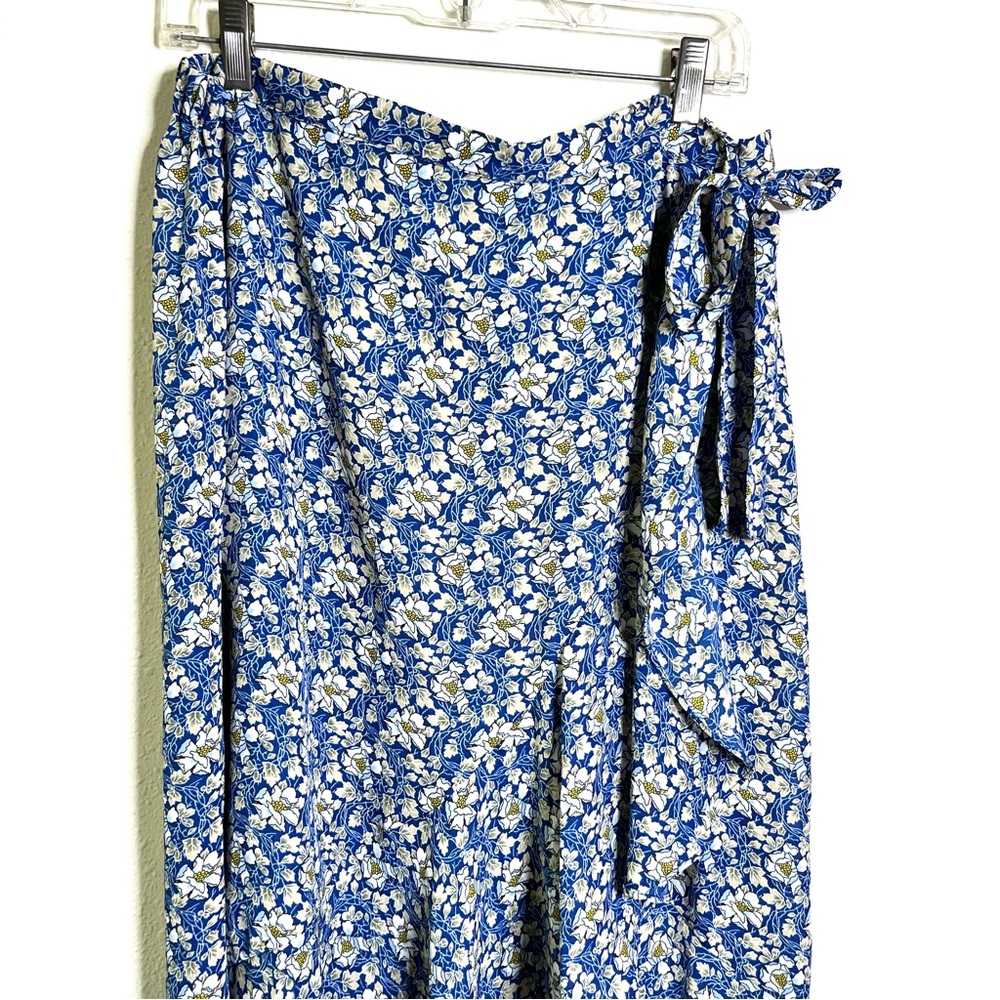 Max Studio cottagecore Parisian casual picnic core Blue Floral Maxi Skirt sz XL - Picture 3 of 8